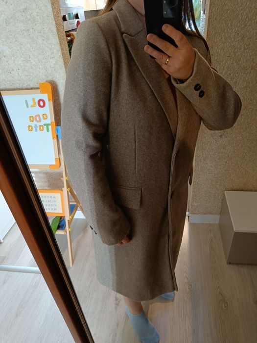 Płaszcz beżowy ciemny Sinsay xl