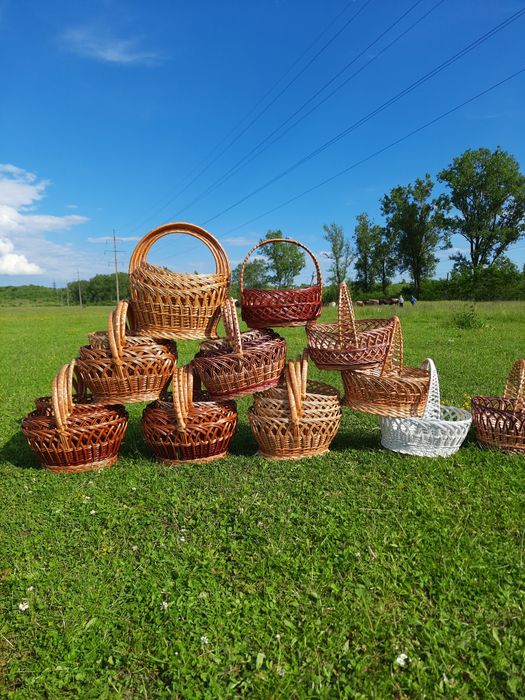 Пасхальні кошики з відбіленоі лози тільки опт.