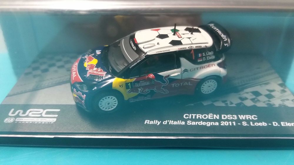 Citroen DS3 WRC #1 Loeb: Rally Itália-Sardenha 2011 Winner - Miniatura escala 1/64