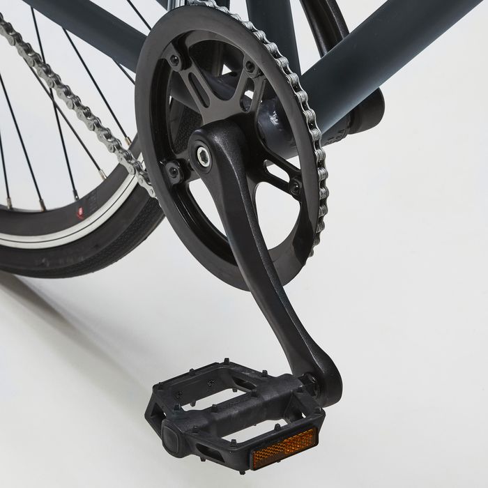 BICICLETA DE CIDADE SINGLE SPEED 500 CINZENTO CARBONO