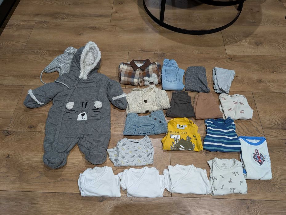 Komplet ubrań chłopięcych, wyprawka rozmiar 62, jesień, zima