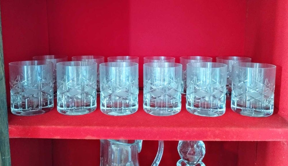 Serviço copos cristal 64 peças Bohemia