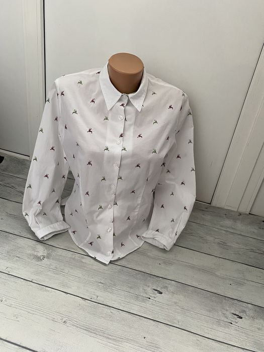 Рубашка h.moser s(36)8 принт мелкий олень
