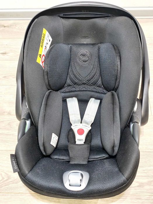 Cybex Cloud T+, czarny, Rozkładany Fotelik samochodowy 0-13 kg nosidło