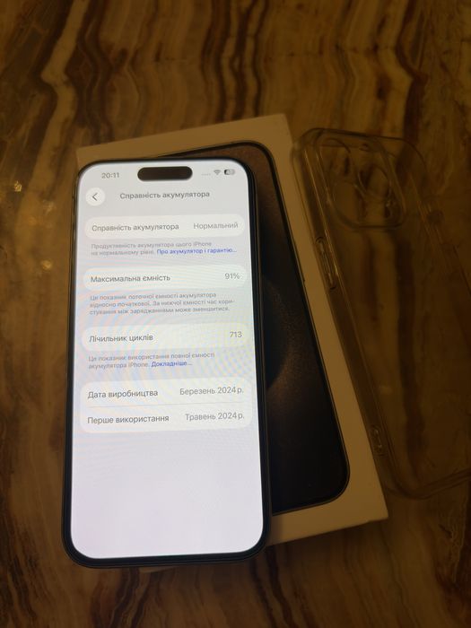 Iphone 15 pro 256 gb , 91% Ідеальний стан