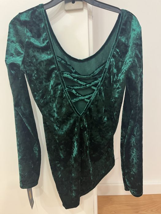 Body veludo, novo com etiqueta