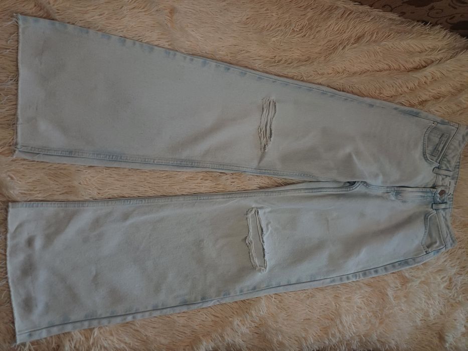 Прямі джинси з прорізами палаццо wide leg high waist