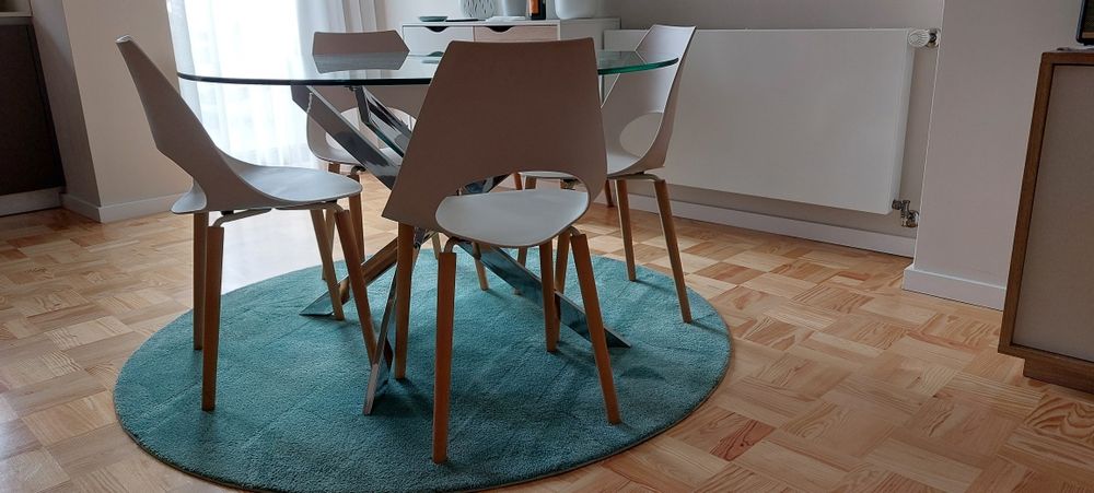 Tapete redondo cor turquesa (azul/verde) claro diâmetro 160 cm