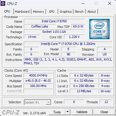 Ігровий комплект i7 8700/ddr4 32gb/msi z370-a pro