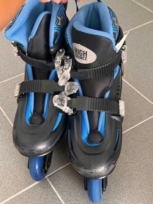 Patins em Linha + proteção + capacete