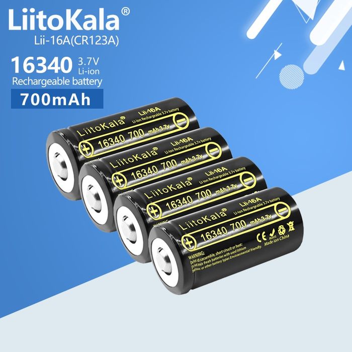 Акумулятор 16340 (CR123) Liitokala Lii-16A 700 mAh 3.7V