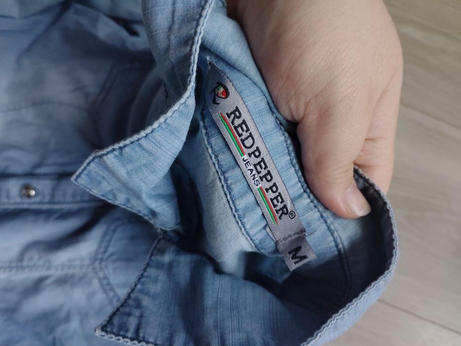 Jasnoniebieska Bawełniana Koszula Jeansowa Damska Bluzka