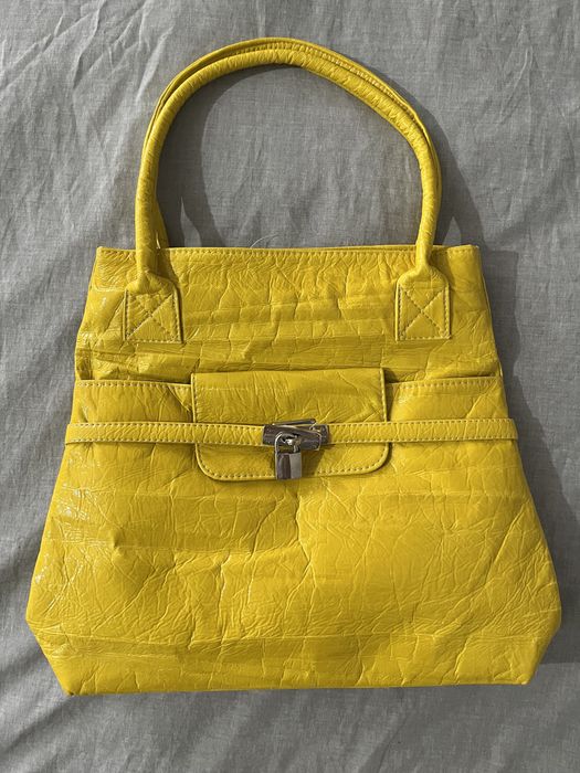 Torebka torba na ramię  Żółty, musztardowy kolor, damska  mieści A4