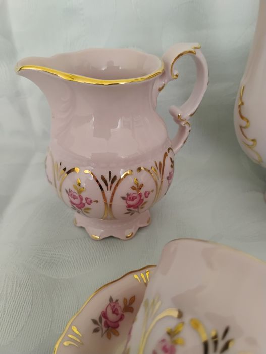 Serwis różowa porcelana Leander