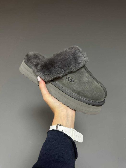 Уггі UGG Disquette Platform Slippers Grey premium угги осінні/зимові