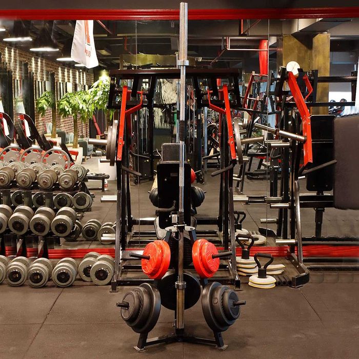 Suporte para discos de musculação e barra olímpica