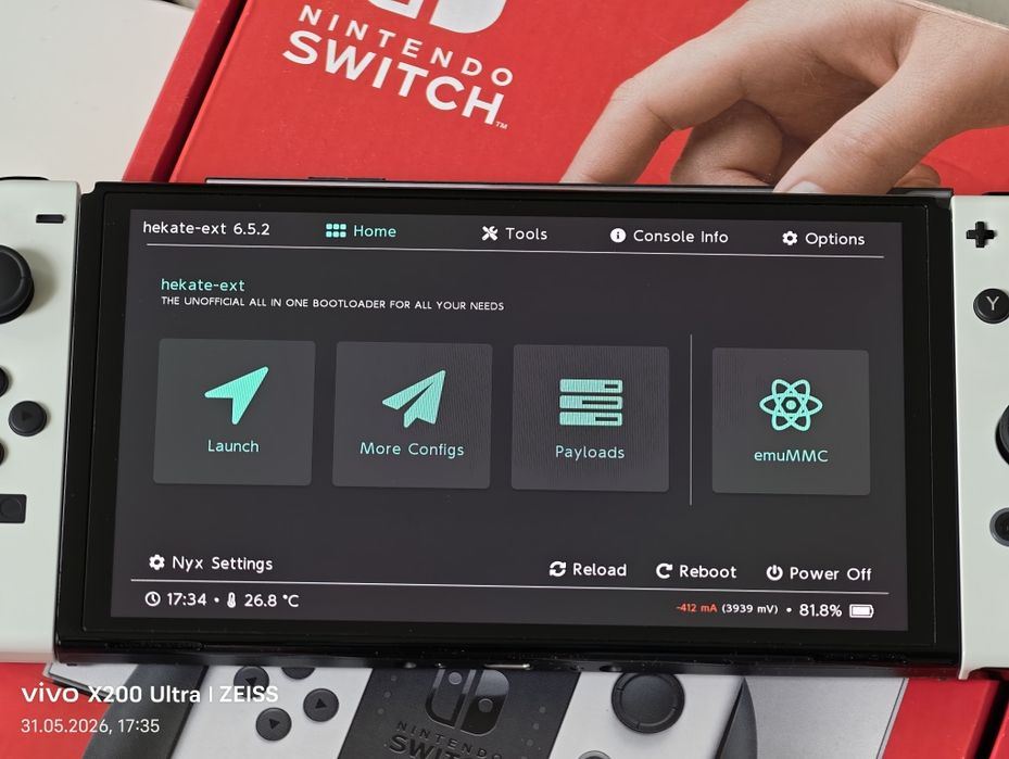 Przerobiona Jak NOWA konsola Nintendo Switch OLED karta 512GB Picofly PEŁNY ZESTAW