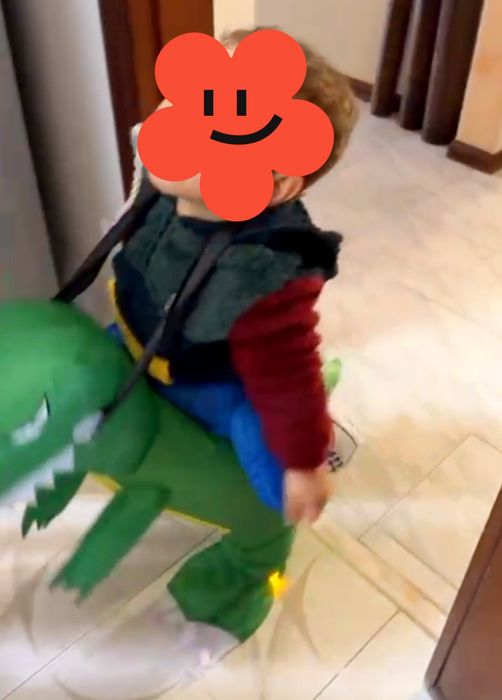 Fato de dinossauro insuflável criança