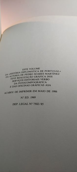 História Diplomática de Portugal - Pedro Soares Martínez