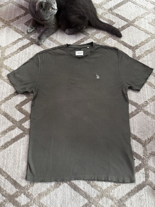T-shirt U.S. Polo męski khaki M