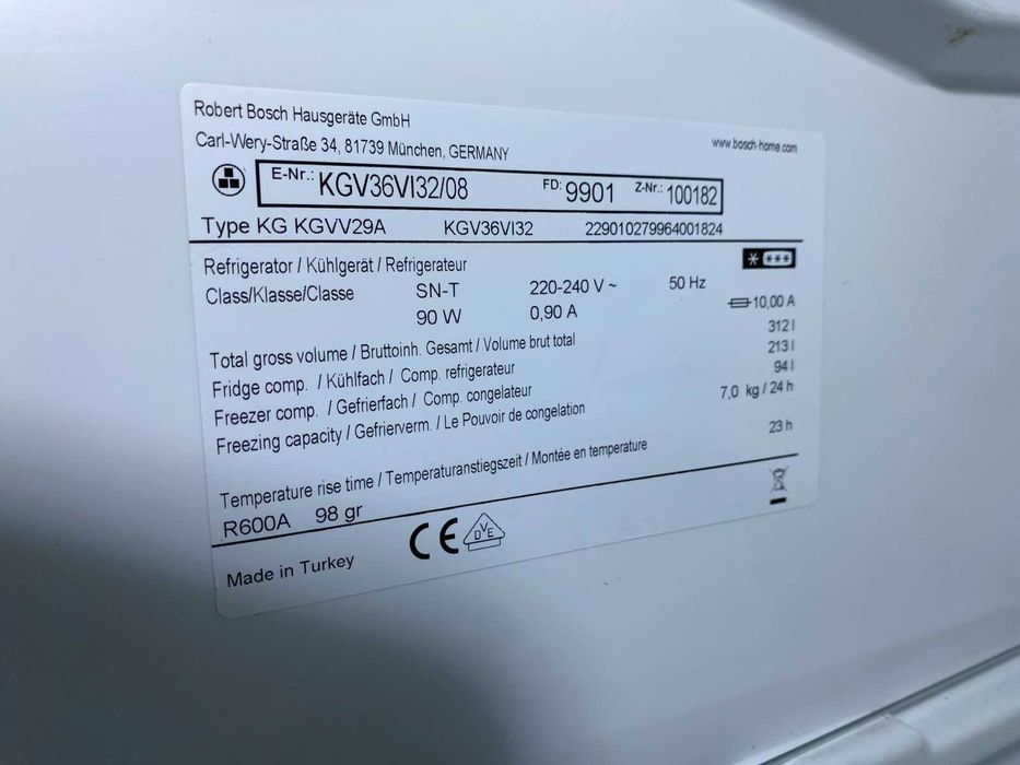 Холодильник з морозильною камерою Bosch KGN36789VL32 No frost з Швеції