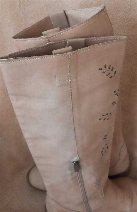 LEWSKI kozaki ażurowe, laserowo wycinane, skóra naturalna, rozm. 38