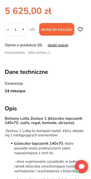 Zestaw mebli dziecięcych BELLAMY LOTTA