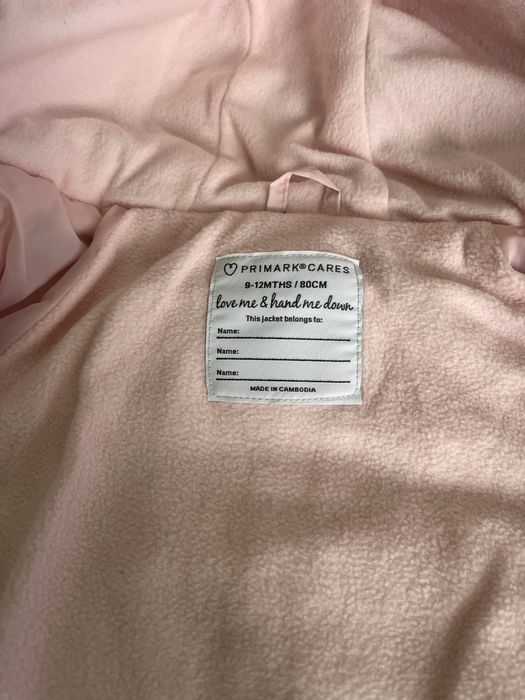 Зимова куртка Primark для дівчинки 80 см, 9–12 міс