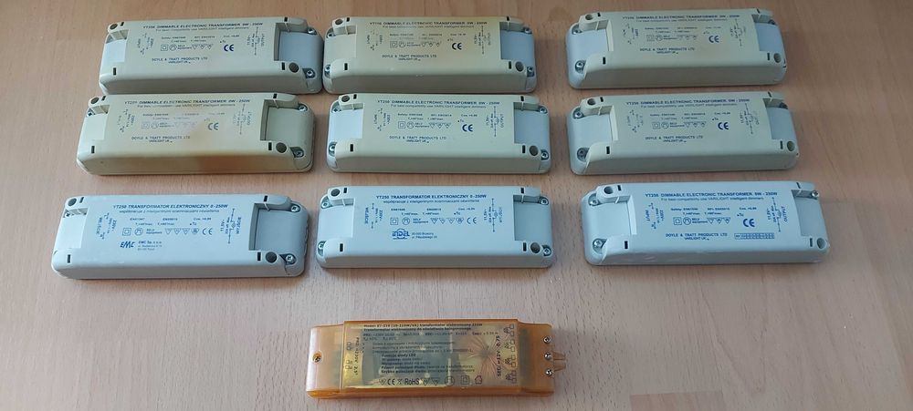 10 sztuk transformator 230V 250W do halogenów 12V zasilacz