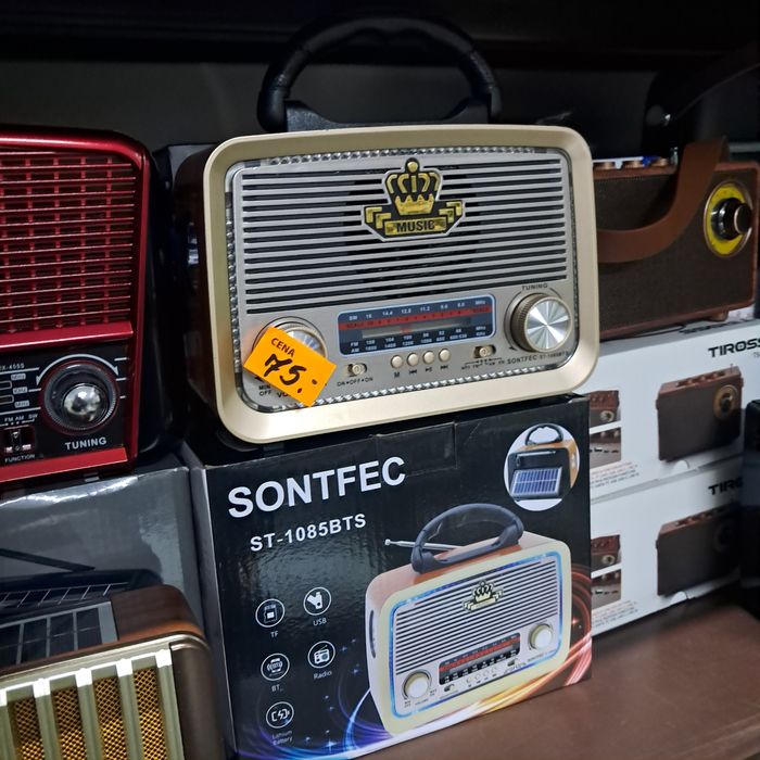 Radio solarne przenośne w stylu retro na Bluetooth