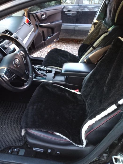 Меховые накидки на сиденья АВТО, +Подарок. универсальные из овечьей ше