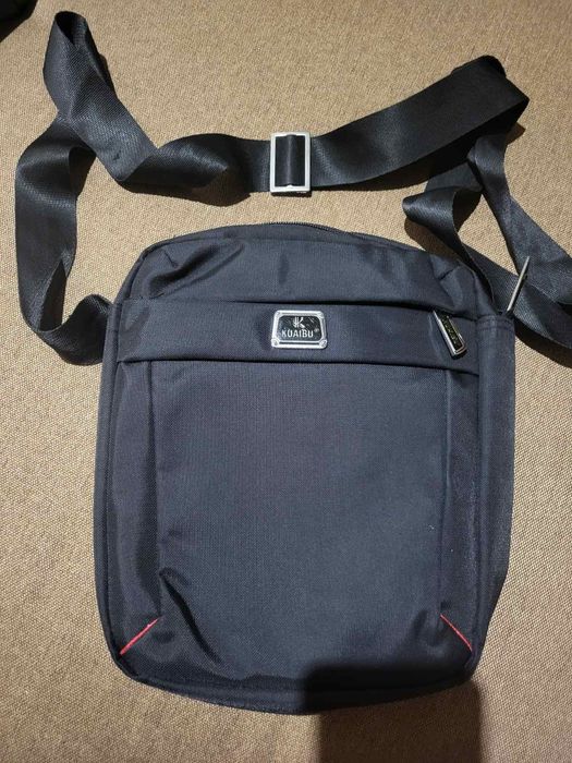 Чоловіча сумка з тканини, колір чорний.