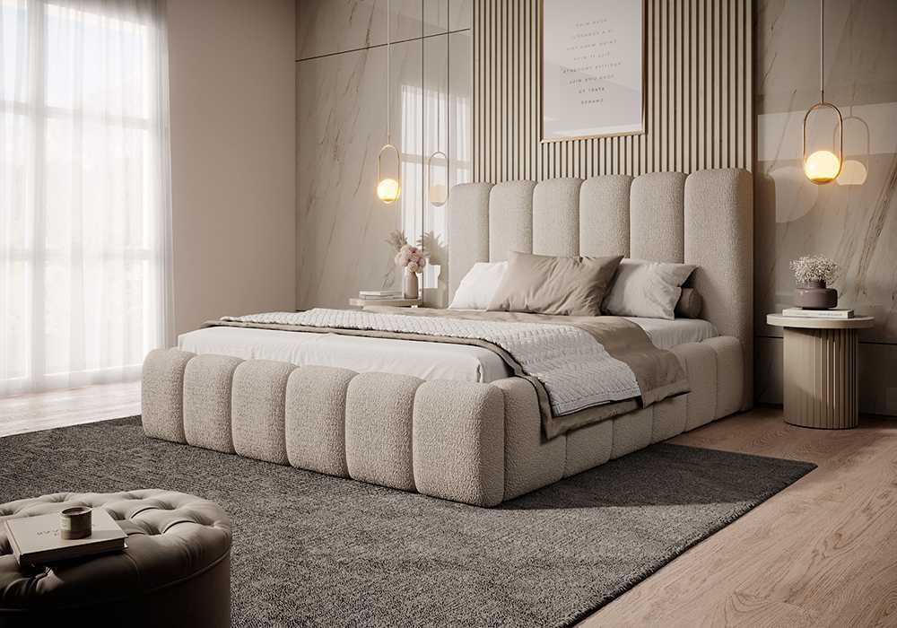 Łóżka tapicerowane JUSTI DARMOWA DOSTAWA z pojemnikiem na pościel