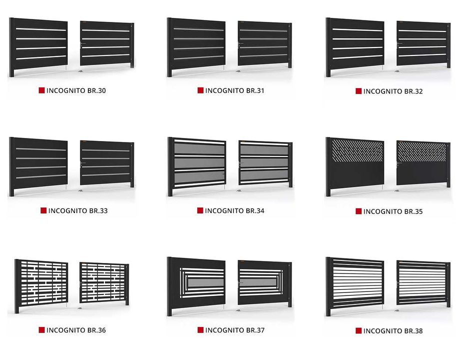 Brama Wjazdowa NA WYMIAR Furtka Rozwierna INCOGNITO BR.10- różne wzory