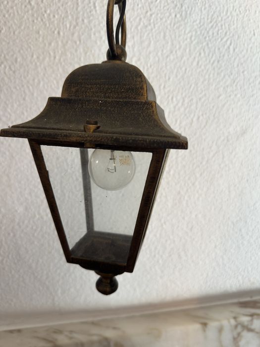 Par de candeias vintage em latão com vidro