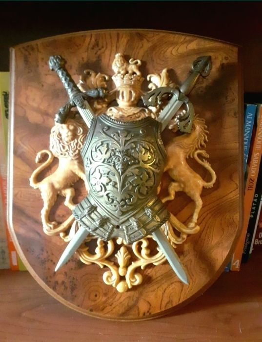 Quadro Brasão Monarquia Escócia espada antigo Medieval DENIX