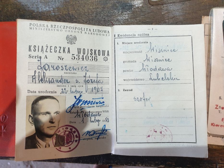 Stare dokumenty legitymacja