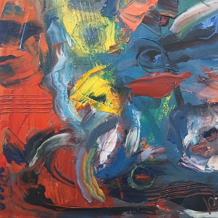 Quadro a óleo sobre tela, abstracto, 60x70cm