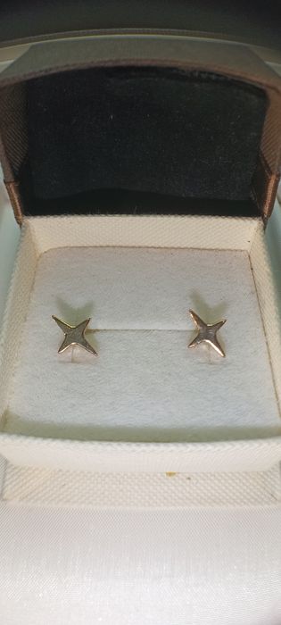 Srebro pozłacane 925 sztyfty kolczyki gwiazdy rozgwiazdy