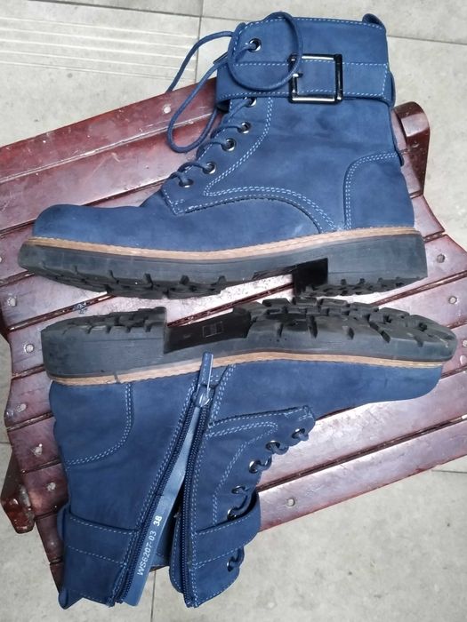 buty zimowe , granatowy zamsz ,,Jenny Fairy" r.38