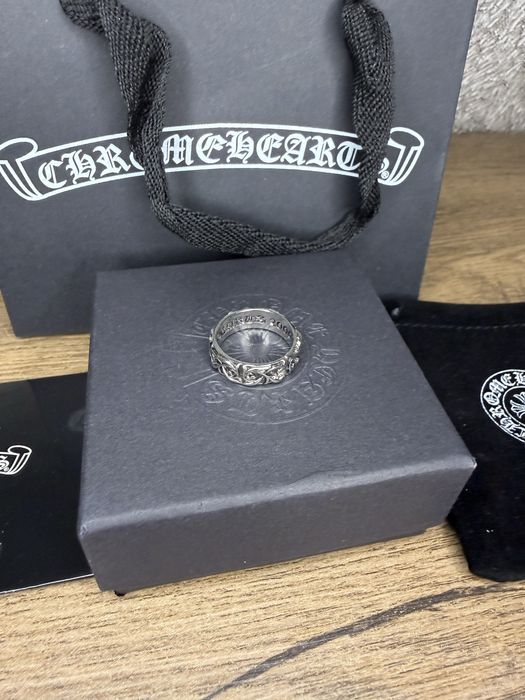 Кольцо хром хартс Стильна Чоловіча Срібна Каблучка Кільце Chrome Hearts '2000' | Повний Подарунковий Набір