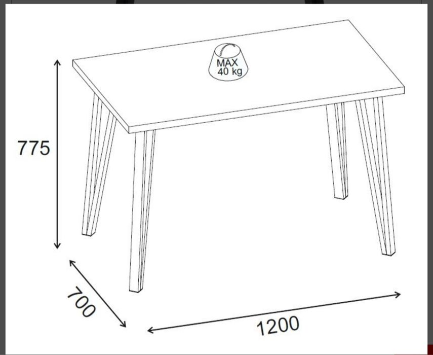 Mesa de cozinha/sala de jantar fixa Xana