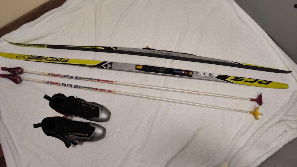 Zestaw narty biegowe Fischer RCS Skate 191 cm kijki buty 46 do tech. łyżwowej