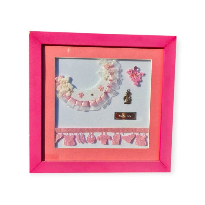 Quadro Nascimento “Catarina” com Detalhes em Prata