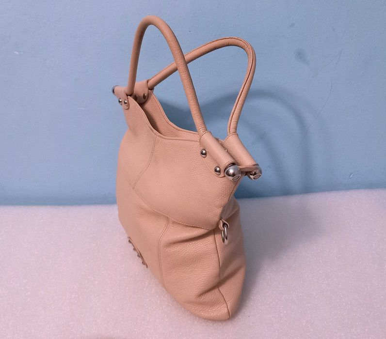 Torebka skórzana VALENTINA ITALIA skóra kremowa pojemna