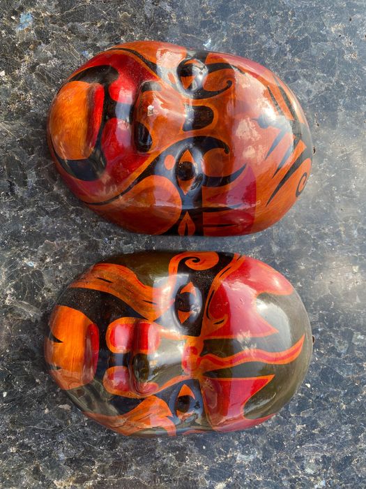 Máscaras teatro Japonesas Séc XIX 16 cm centenárias