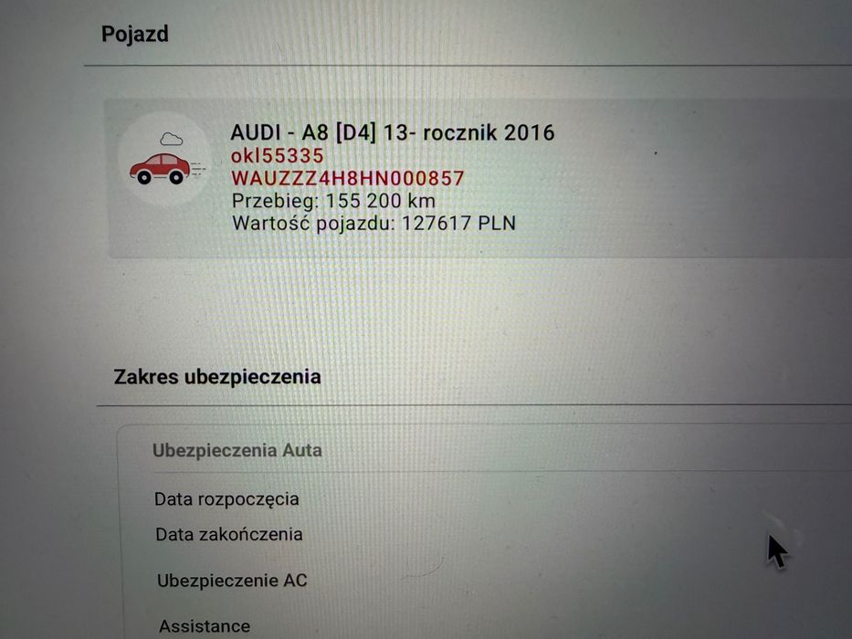 Zadbane  A8 155 tys.km 2016r Webasto/Masaże/Wentyle. Możliwa zamiana