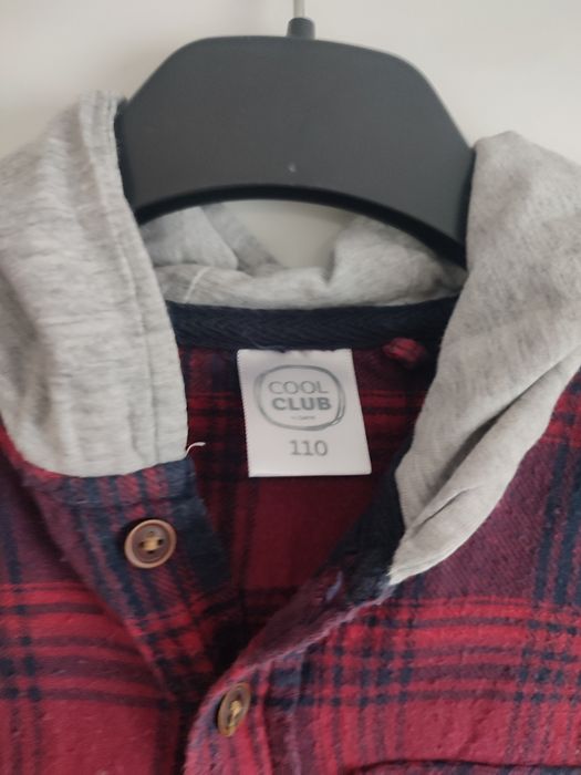 Koszula w kratę z kapturem dla chłopca