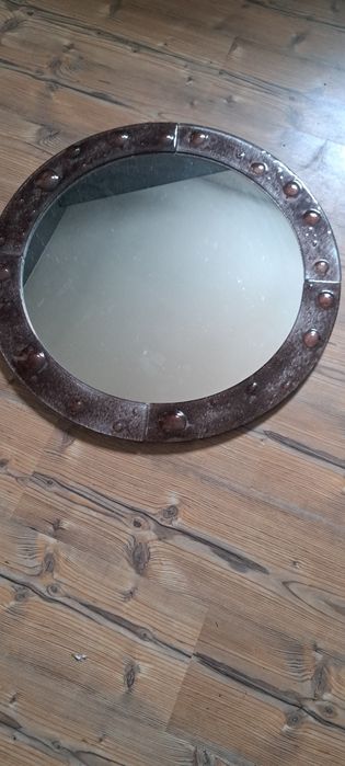 Lustro okrągłe w szklanej ramie 70cm