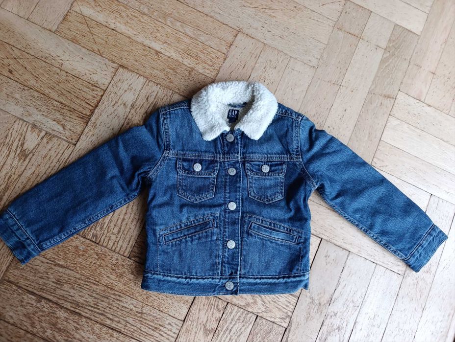 GAP Kurtka dla dziecka Jeans Denim Katana Futro Baranek jeansowa rozmS